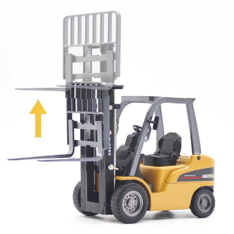 fisca 1:50 Metal Model Vehicle Set - Excavator, Backhoe Loader