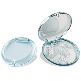 Mouthpiece Case, Denture Cleaning Case, Stylish, Inaba Case, Partial Denture Retainer Case, Matte Finish, Leak Resistant, Triple Layer Construction, Antibacterial, blue