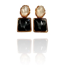 Elegent Square Drop Earrings for Women Fashion Jewelry (BLACK)