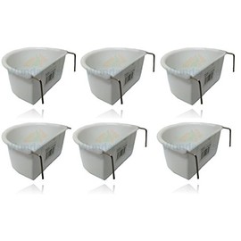 *NEW* 6 PACK WUNDAPETS 11 CM D-SHAPE PLASTIC BIRD BUDGIE PARROT CAGE HANG ON FEEDER COOP CUP