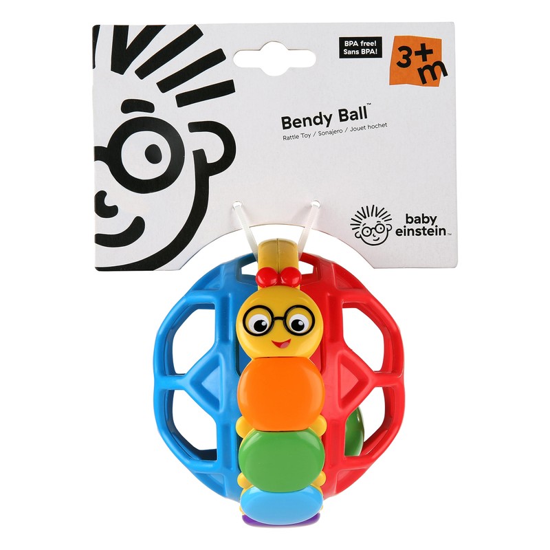 Baby Einstein Cal Bendy Ball Rattle Toy, Ages 3 months