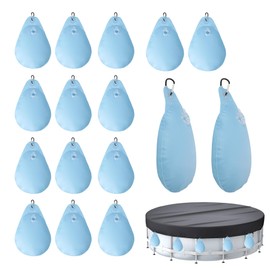 16Pcs Pool Cover Weights with Hooks, Heavy Duty Swimming Pool Water Bag Tarp Water Weights for Above Ground Pool