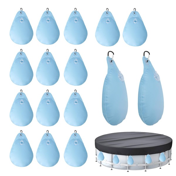 16Pcs Pool Cover Weights with Hooks, Heavy Duty Swimming Pool