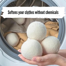 Learn It Bro Wool Dryer Balls - 100% New Zealand Organic Wool - Chemical and Cruelty Free - Reusable & Reduces Clothing Wrinkles (Pack of 6)