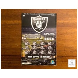 Unused Oakland Raiders Lottery Ticket Scratcher / Las Vegas / Party Supplies