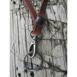 Handmade Quick Release full grain leather lanyard with snap handmade leather lanyard