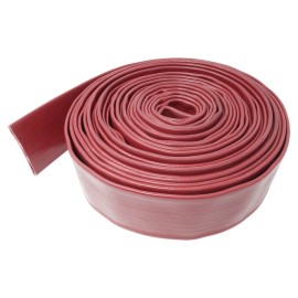 Gloxco 2-1/2" ID Red Heavy Duty Lay Flat PVC Discharge Hose, 50' Length