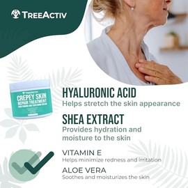 TreeActiv- Tratamiento reparador de piel Crepey, paquete de 2, crema reafirmante para rostro y cuello, reafirmante y tensor de la piel L