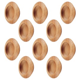 MOROBOR 10 Pack Wood Round Finger Pull, Flush Pull Door Handle Wood Sliding Barn Door Pulls Recessed Kitchen Cabinet Handles Invisible Door Handle