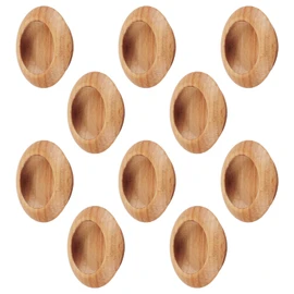 MOROBOR 10 Pack Wood Round Finger Pull, Flush Pull Door Handle Wood Sliding Barn Door Pulls Recessed Kitchen Cabinet Handles Invisible Door Handle