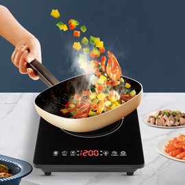 LIAPDG Portable Induction Cooktop, Induction Burner Stove Heater Hot Plate 1800W Sensor Touch Single Electric Cooktop Countertop Stove with 9 Temperature Power Levels & 3-Hour Timer & Safety Lock