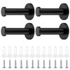 4 Pcs Round Black Coat Hooks, Stainless Steel Towel Hooks,