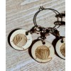 Set Of 5 Yarn Wooden Clip On Charms Stitch Markers