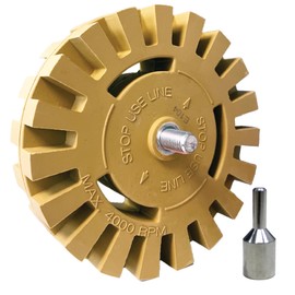 LAUCO Eraser Wheel 4 Inch Decal Remover Eraser Wheel with Adapter Rubber Eraser Wheel for Drill Removing Decals Adhesive Pinstriping Stickers Vinyl Eraser Wheel Drill Eraser Wheel (1 Pack)