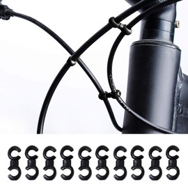 VANICE 10 Pcs Bicycle Brake Cable S Style Clips Buckle Hose Guide Bike MTB Cross Line Clip/Black