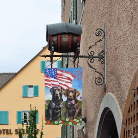 Patriotic Black Labrador Chocolate Lab Dog Retriever 4th Of July Usa Flag Garden Flag 12x18 Inch Double Sided Vertical Decoration Yard Small Flag For Outside Holiday Seasonal Outdoor