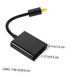 Mipcase Digital Optical Audio Splitter Black One Input to Two Outputs Reduces for Home Theater and Audio Systems
