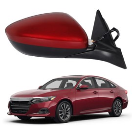 Dasbecan Right Passenger Side Mirror Assembly Red Compatible with Honda Accord LX Sport 1.5T 2018-2022 Power | Non-Heated | Paint to Match Repalce# 76208-TVA-A02,HO1321328 Radiant Red Metallic