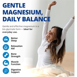CanPrev Pure Magnesium Bisglycinate 200mg, 240 Vegan Capsules 240-Day Supply - Gentle on the Stomach - Magnesium Bis-glycinate Supplement - Elemental Chelated Complex for Relaxation and Muscle Comfort