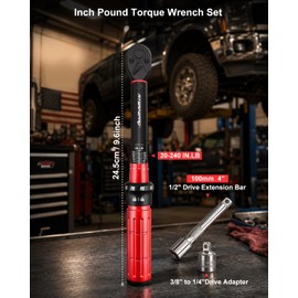 ATsafepro 3/8" Drive Inch Pound Torque Wrench 20-240 IN.LB, +/-3% Accuracy