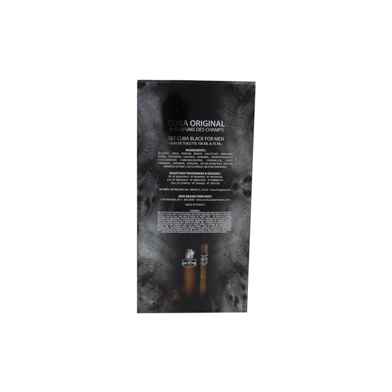 Cuba Black Men 3.3oz EDT Spray, 1.17oz EDT Spray 2