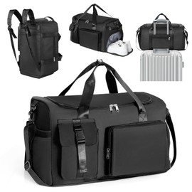 Cozary Sports Bag Men Women - 42L Large Travel Bag - Waterproof Oxford Fabric - Multiple Compartments - 3-in-1 Fitness Bag with Shoe Compartment and Wet Compartment - Ideal for Training Travel