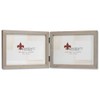 Lawrence Frames 5x7 Hinged Double (Horizontal) Gray Wood Gallery Collection Picture Frame, 7x5