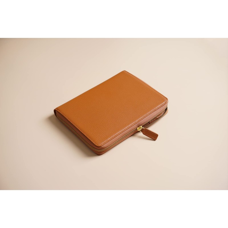 Moterm Zip Leather Case for Stalogy B6 Planner (Pebble Burnt
