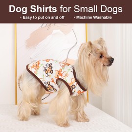 Dog Shirt Vest Dog Clothes for Small Dogs Boy Girl Stretchy Summer Puppy T-Shirts Soft Breathable Lightweight Puppy Sweatshirt Pet Cat Outfit (Monkey, X-Small)