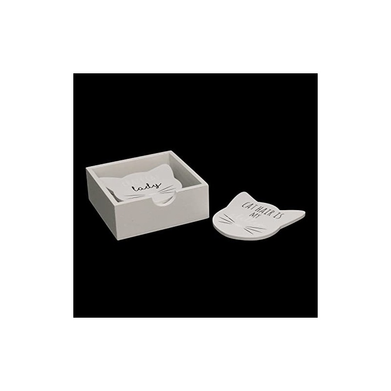 Sifcon PG_0084 Coasters in Holder | Cat Shaped | Set