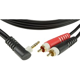Klotz AY7A-0300 Lightweight Y-Cable - Right Angled 3.5 mm Mini Jack Plug - 2 x RCA Plugs. Length 2m
