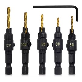 L&T Kit De Broca Avellanadora Madera Vastago Carpintero Tornillo