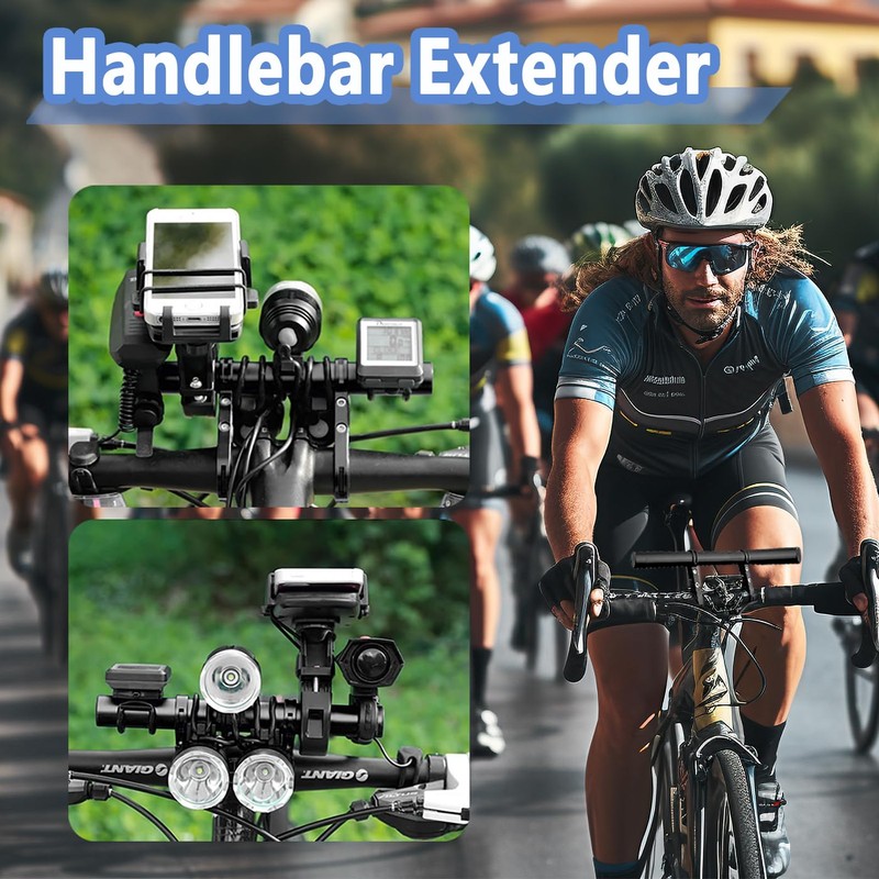 Mesee Bike Handlebar Extender 20CM Bicycle Double Clamps Handlebar Extension