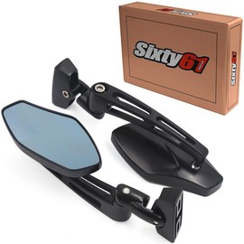 Sixty61 Black Mirrors Compatible with Suzuki GSXR 600 1999-2022, High-grade aluminum, Convex adjustable, GSXR600