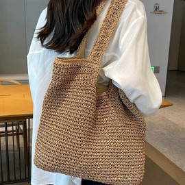 Straw Beach Tote Bag Hobo Bags Women Vintage Everything Summer Shoulder Beach Bag Cute Purse Work Travel Handbag 2025