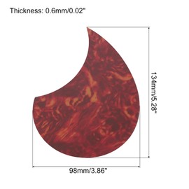MECCANIXITY 2 Pcs Acoustic Guitar Pickguard Guitar Guard Plate Fit 36 Inch Self Adhesive Right Handed Acoustic-Electric Guitar Parts 98x134mm Water Drop Shape Red Rock Texture