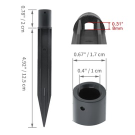 Cionyce 8PCS Torch Stake 8.26 Inch Pathway Light Stake Plastic Path Light Replacement ABS Plastic Stake Solar Stake for Garden, Pathway Lamps(Head Mounting Dia 0.82 Inch)