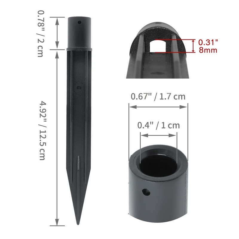 Cionyce 8PCS Torch Stake 8.26 Inch Pathway Light Stake Plastic