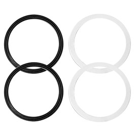 4 PCS 110 mm Rubber O Rings,Sink Plug Seal Rings,Black Rubber and White Sponge Rings for Sink Seal Accessories Replacement