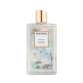 Mistral Luxe Shower Gel, Vai Beach, 8.7 Fl Oz | Organic Chamomile Water, Aloe & Sweet Almond Oil, Luxurious Foaming Body Wash