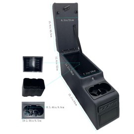 LOOYE Truck Center Console Truck Seat/Bench Organizer for Jeep CJ5 1976-1983,Jeep CJ7 1976-1986,Jeep Wrangler(YJ) 1987-1995 (Denim Black)