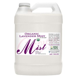 Organic Lavender Mist For Skincare - USDA Certified Organic- Face Mist Spray - Moisturize Sensitive and Dry Skin - Pillow Mist for Relaxation - Soothing & Relaxing -100% Pure Lavender Essential Oil & Glycerin Spray and Body Mist - (128 oz / 1 Gal), Packa