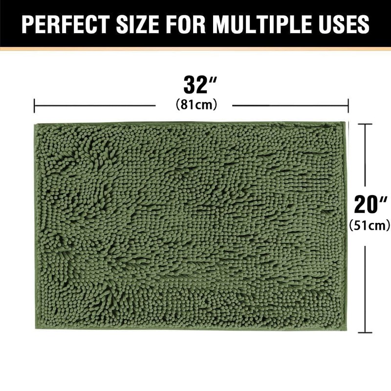 Smarcute Chenille Bath Mat for Bathroom Luxury Thick Bathroom Mat
