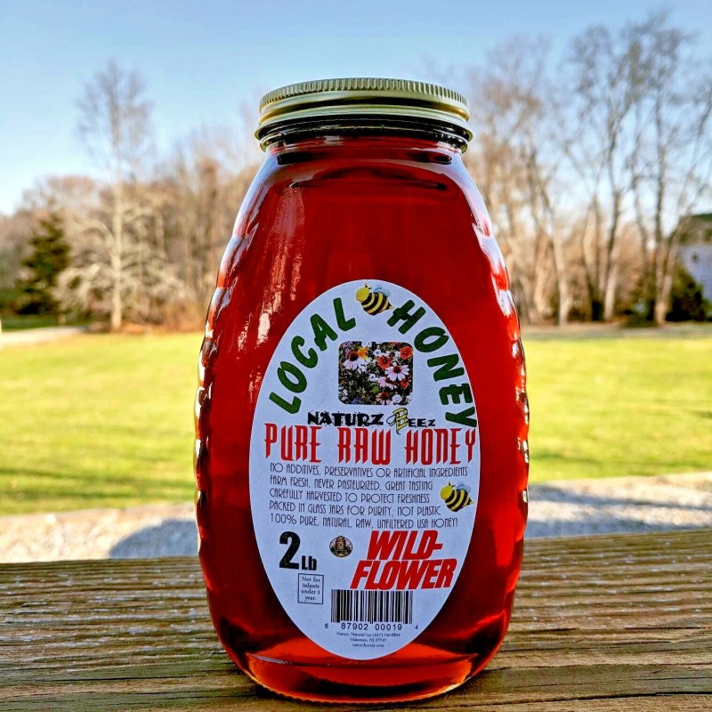 NATURZ BEEZ RAW HONEY WILDFLOWER 2LB 100% PURE LOCAL NATURAL