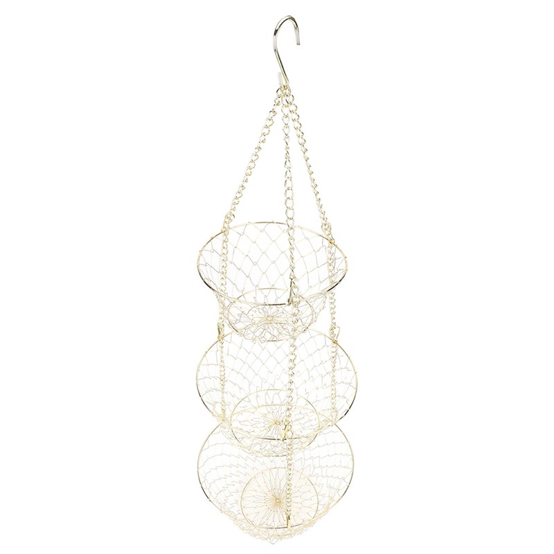 Multifunction 3 Tier Removable Hanging Fruit Baskets Vegetable Storage Organizer