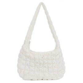 SUKUTU Large Puffer Tote Bag for Women Cute Quilted Tote Bag Crossbody Puffy Handbag Cotton Padded Shoulder Bag