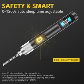 Awgem Soldering Iron Kit, 100W High Power Mini Soldering Iron With C210I Tip, Automatic Temperature Adjustment, 2 Seconds Fast Heating(390°F-840℉), Soldering Iron for Precision Repair., Black