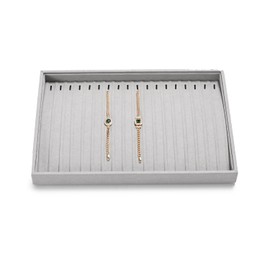 Papten Microfiber Jewelry Organizer Drawer Stackable Necklace Tray (Grey)