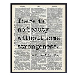 Edgar Allan Poe Quote 8x10 Dictionary Art Wall Decor Picture - Upcycled Vintage Retro Decoration for Home, Office, Apartment, Living Room, Bedroom, Bathroom - Gift for Poetry Fans