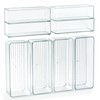 Qilinba 8 PACK Clear Stackable Drawer Organizer Bins, Plastic Organizer